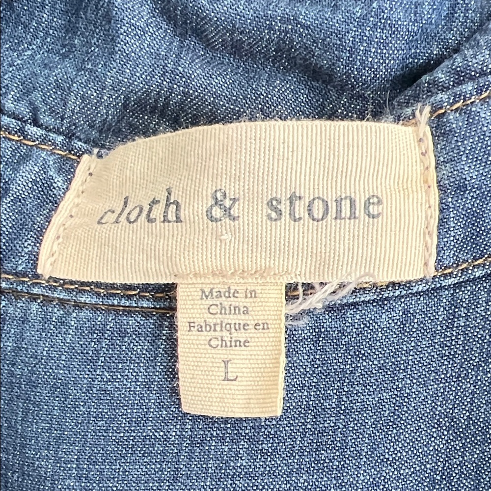 Cloth & Stone Blue Long Sleeve Denim Dress - Picture 2 of 4